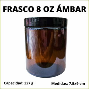 FRASCO REDONDO ÁMBAR 8 oz