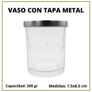 VASO CON TAPA DE METAL