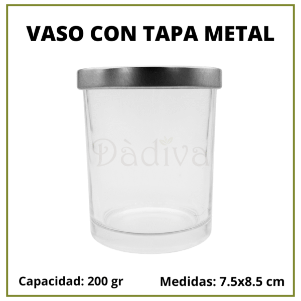 VASO CON TAPA DE METAL